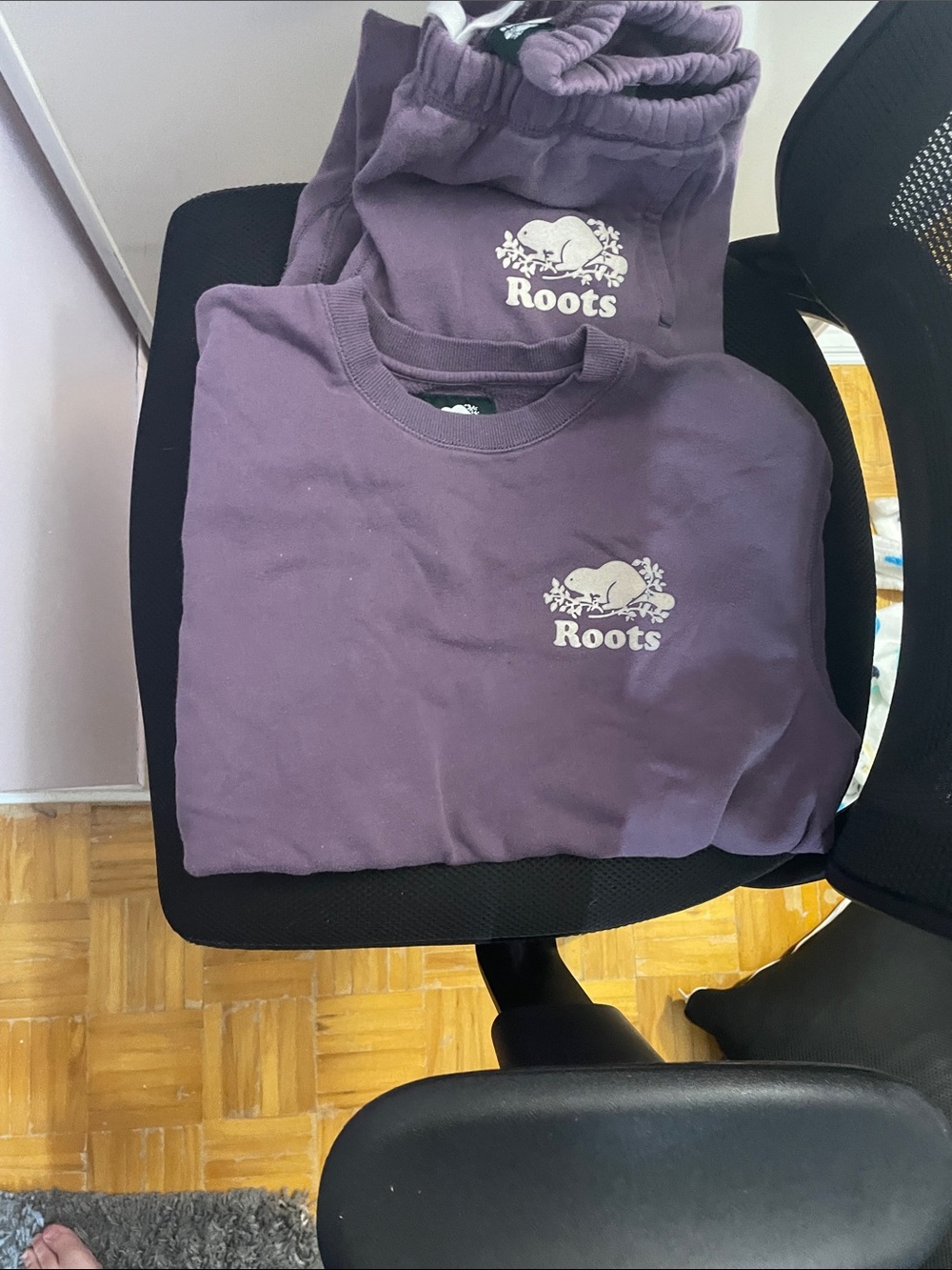 Roots Violet Crewneck Sweatshirt with Logo